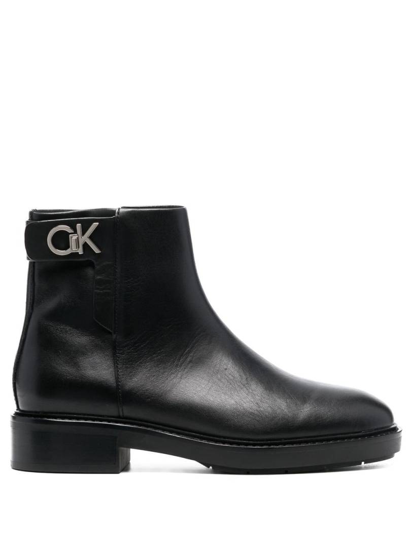 Calvin Klein 35mm logo-plaque ankle boots - Black von Calvin Klein