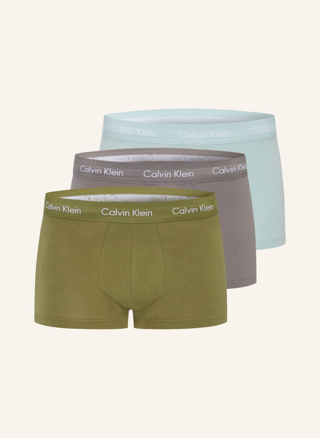 Calvin Klein 3er-Pack Boxershorts Cotton Stretch gruen von Calvin Klein