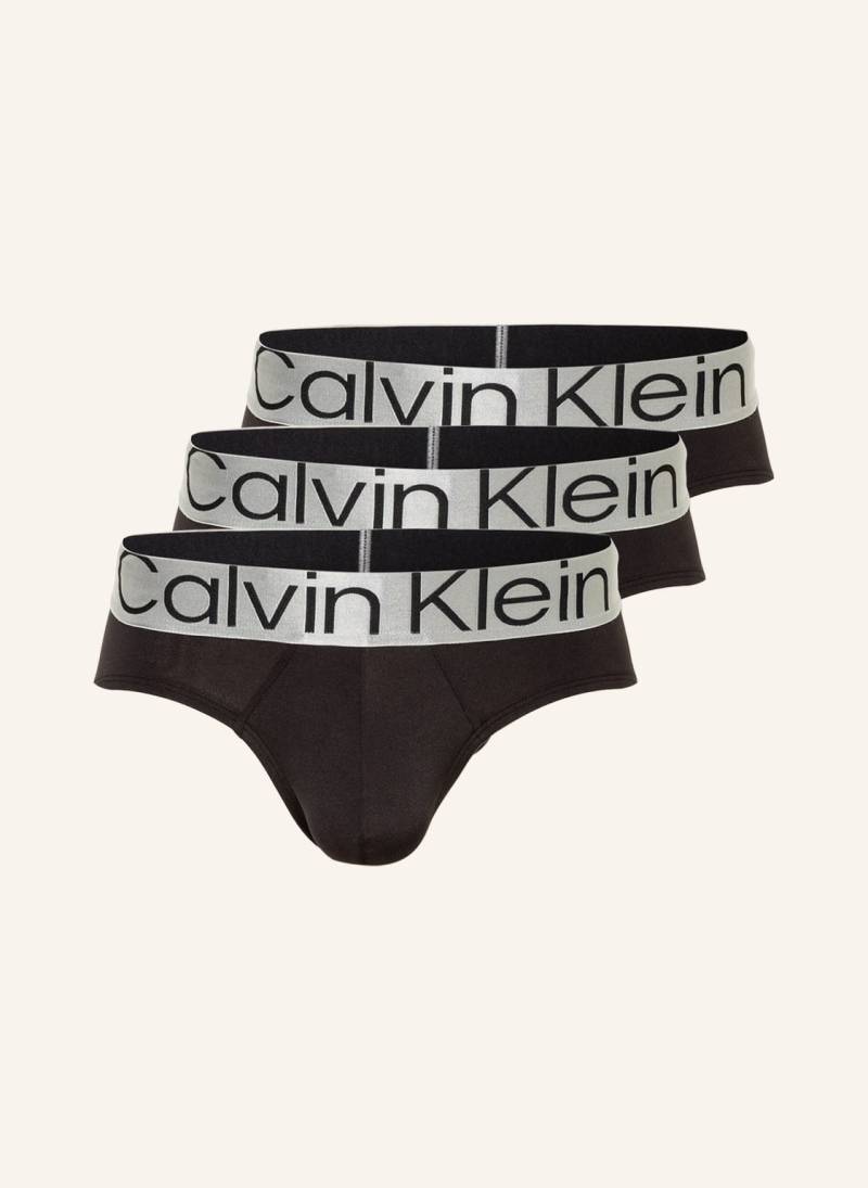 Calvin Klein 3er-Pack Slips Steel Micro schwarz von Calvin Klein