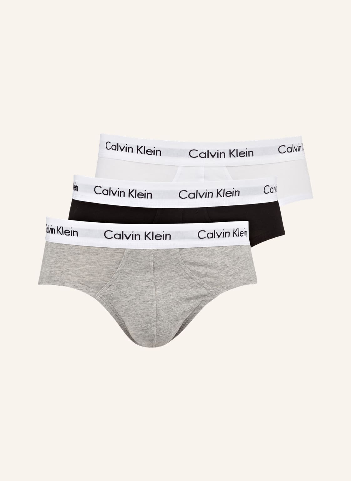 Calvin Klein 3er-Pack Slips Cotton Stretch schwarz von Calvin Klein