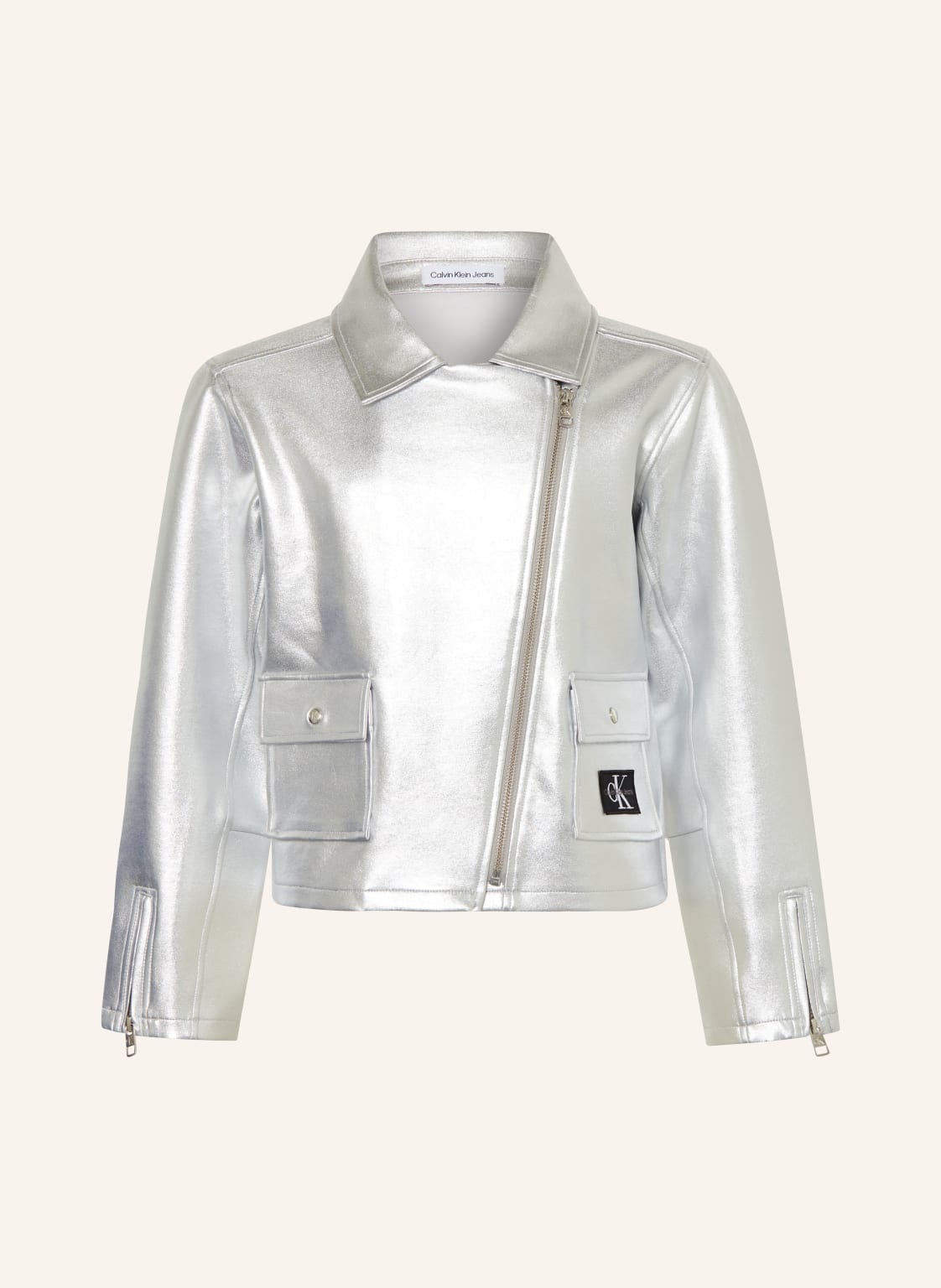 Calvin Klein Bikerjacke silber von Calvin Klein