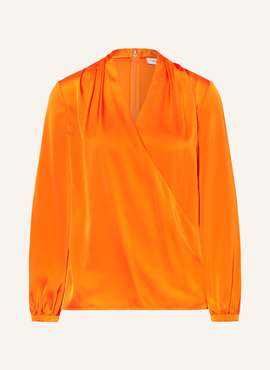 Calvin Klein Blusenshirt In Wickeloptik Aus Satin orange von Calvin Klein