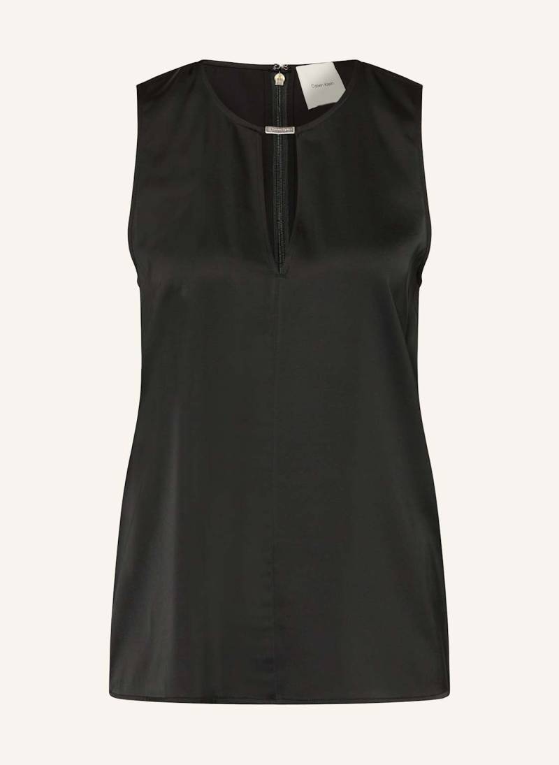 Calvin Klein Blusentop Aus Satin Mit Cut-Out schwarz von Calvin Klein