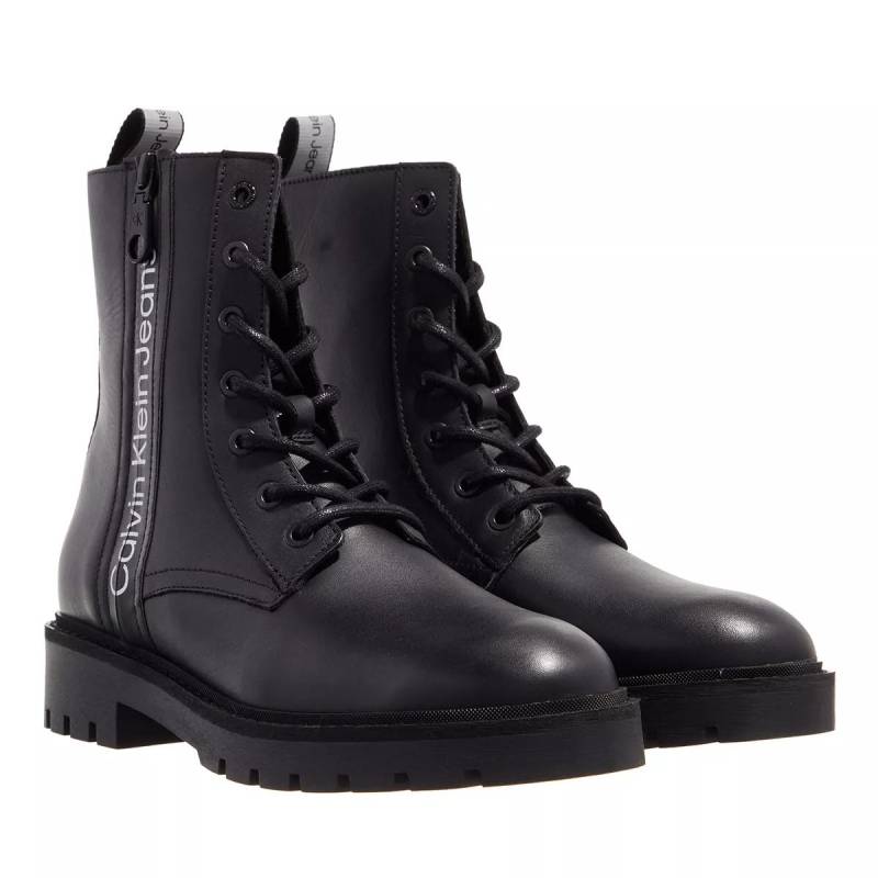 Calvin Klein Boots & Stiefeletten - Combat Mid Laceup Boot Zip Wn - Gr. 36 (EU) - in Schwarz - für Damen von Calvin Klein