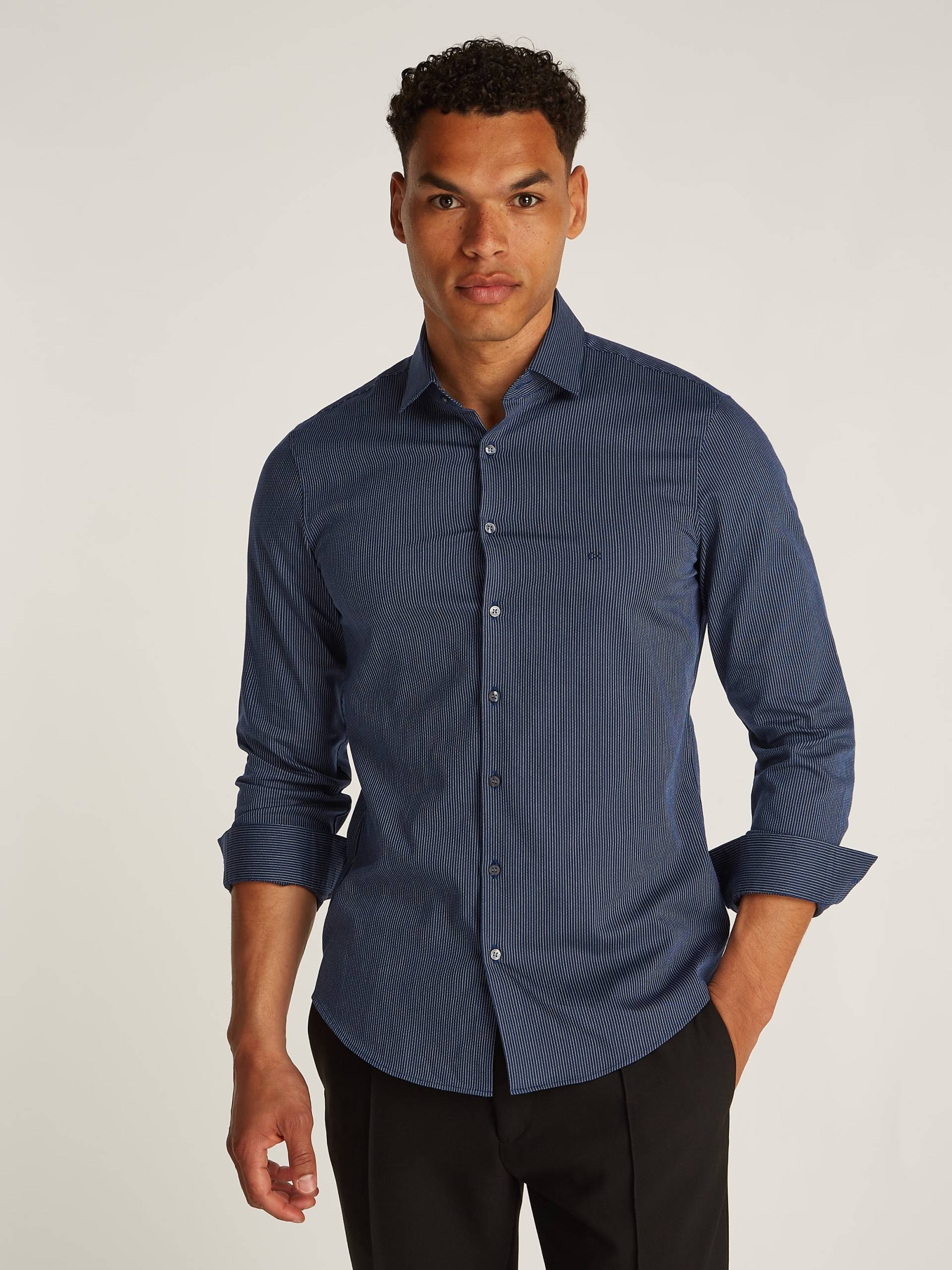 Calvin Klein Businesshemd »BUSINESS STRIPE SLIM SHIRT«, mit Logoprint von Calvin Klein