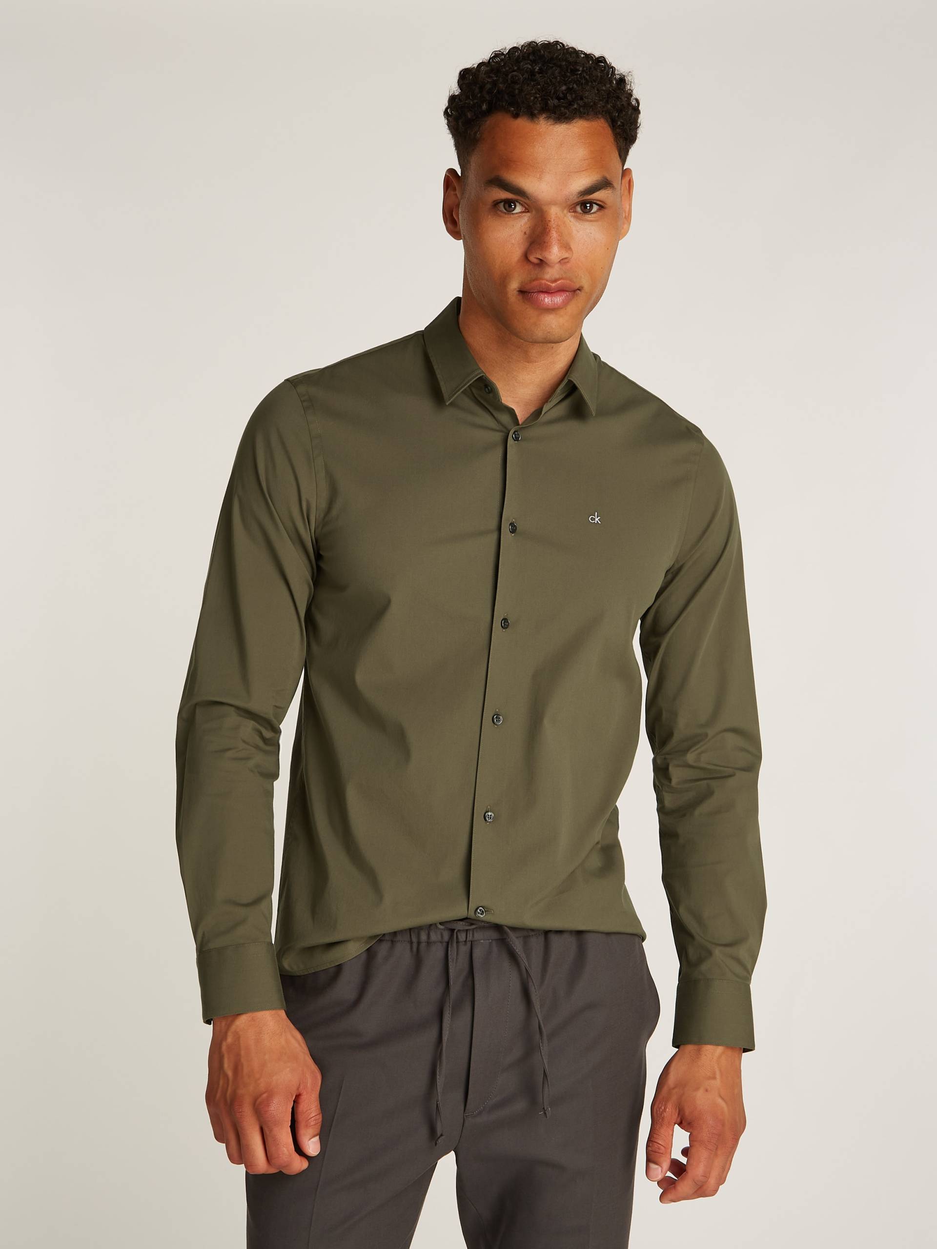 Calvin Klein Businesshemd »STRETCH POPLIN SLIM SHIRT«, mit Calvin Klein Logo auf der Brust Calvin Klein Businesshemd »STRETCH POPLIN SLIM SHIRT«, mit Calvin Klein Logo auf der Brust von Calvin Klein