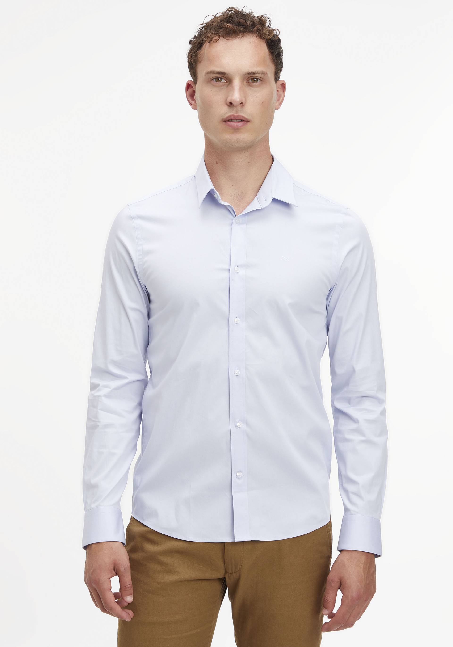 Calvin Klein Businesshemd »STRETCH POPLIN SLIM SHIRT«, mit Calvin Klein Logo auf der Brust von Calvin Klein