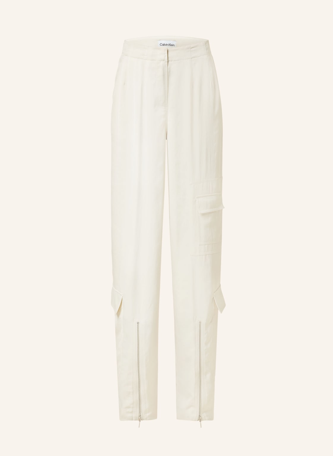 Calvin Klein Cargohose Aus Satin weiss von Calvin Klein