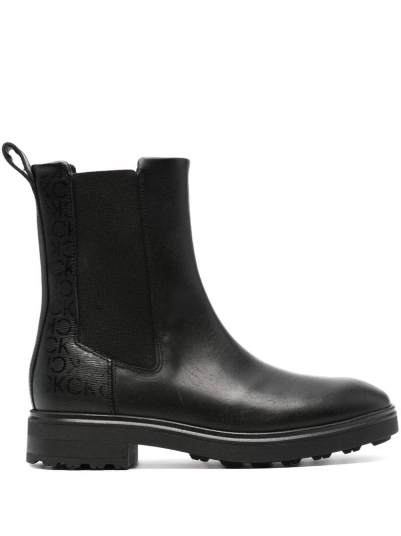 Calvin Klein Cleat 40mm leather boots - Black von Calvin Klein