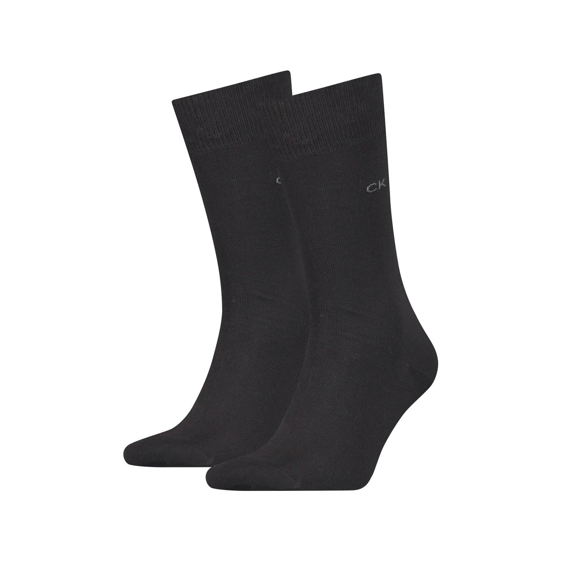 Duopack, Wadenlange Socken Herren Black 39-42 von Calvin Klein