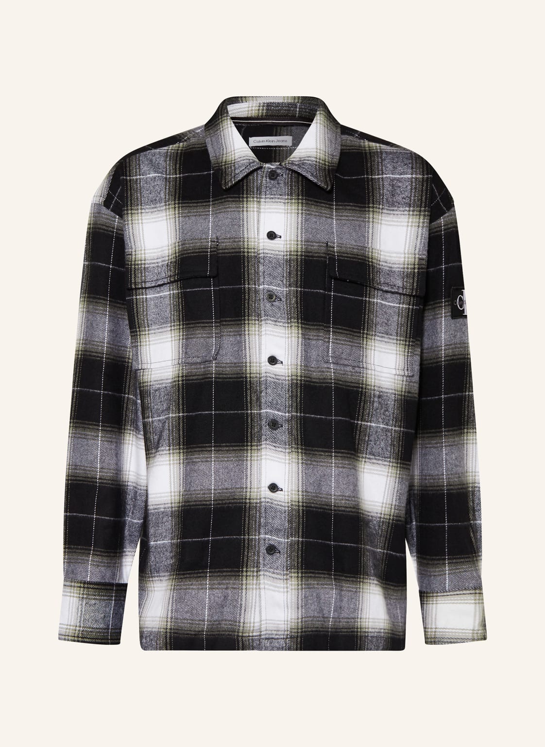 Calvin Klein Flanell-Overshirt schwarz von Calvin Klein