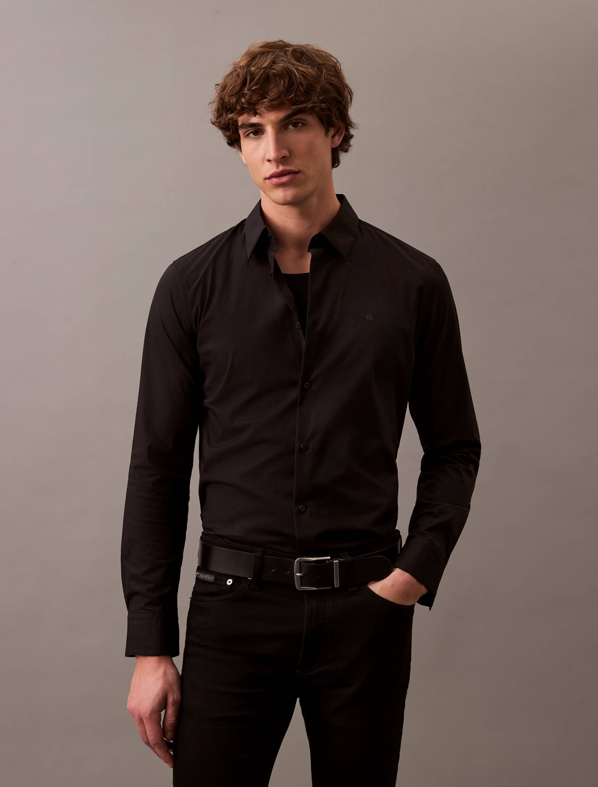 Calvin Klein Langarmhemd »LS SOLID STRETCH SLIM SHIRT«, in Unifarbe von Calvin Klein