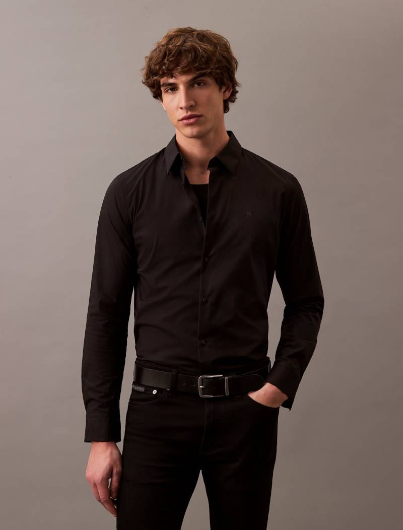 Calvin Klein Langarmhemd »LS SOLID STRETCH SLIM SHIRT«, in Unifarbe von Calvin Klein