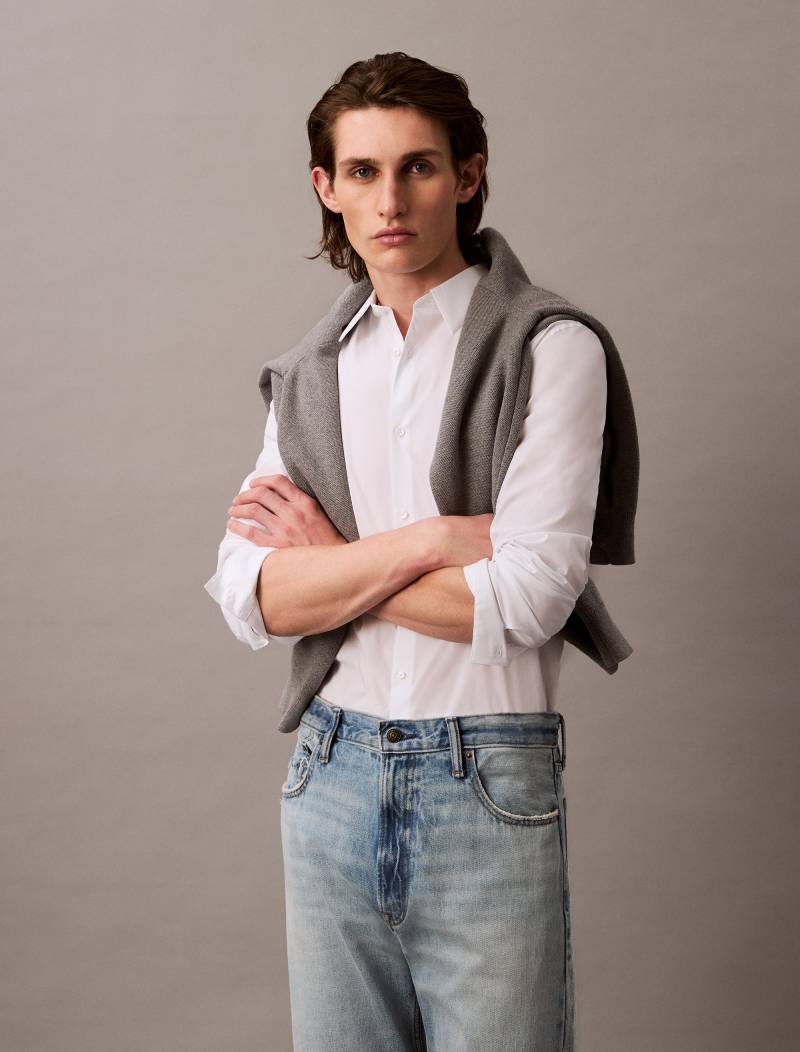 Calvin Klein Langarmhemd »LS SOLID STRETCH SLIM SHIRT«, in Unifarbe von Calvin Klein