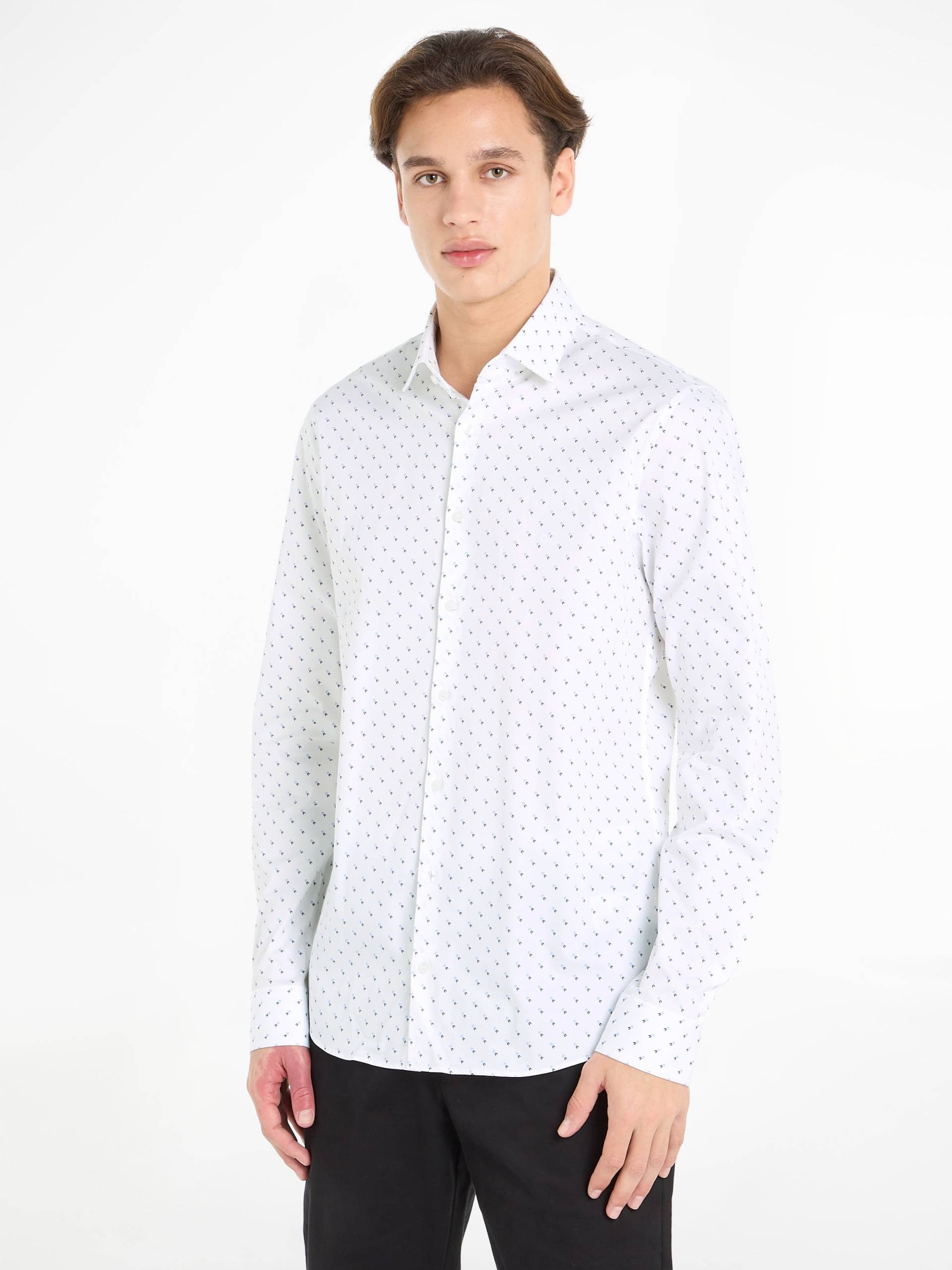 Calvin Klein Langarmhemd »STRETCH COLLAR PRINT SLIM SHIRT« von Calvin Klein