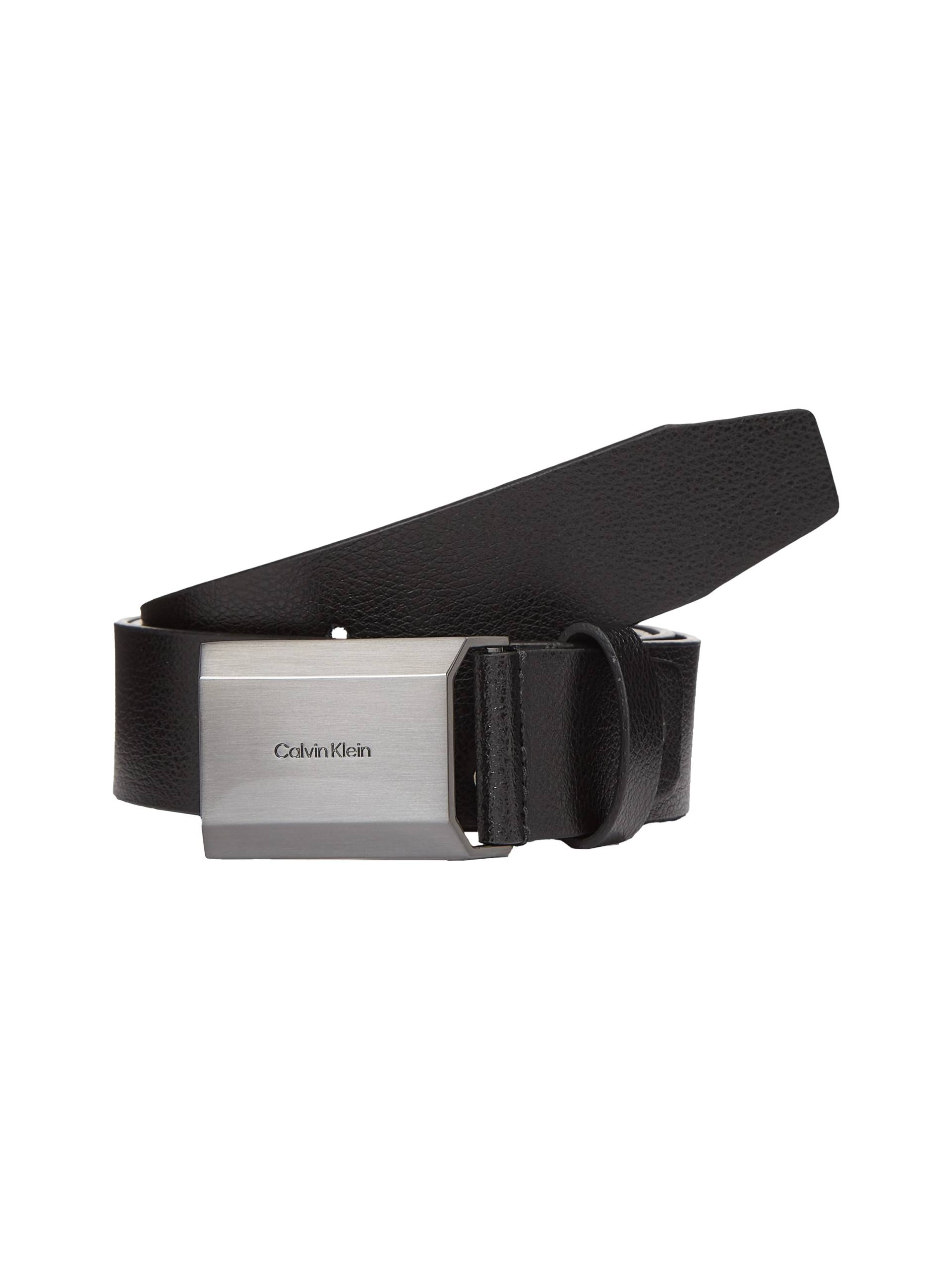 Calvin Klein Ledergürtel »ADJ BEVELED PLAQUE PB 35MM«, mit geprägtem Logo von Calvin Klein