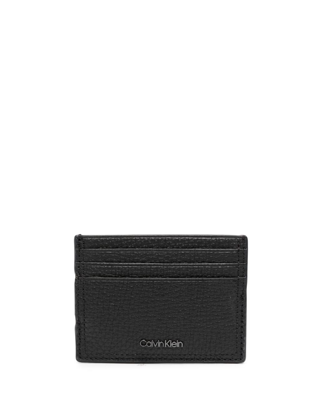 Calvin Klein Minimalism leather cardholder - Black von Calvin Klein