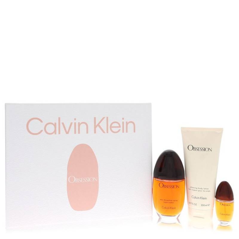 Calvin Klein OBSESSION Gift Set -- 100 ml Eau De Parfum Spray + 198 ml Body Lotion + 1 ml Mini EDP Spray von Calvin Klein