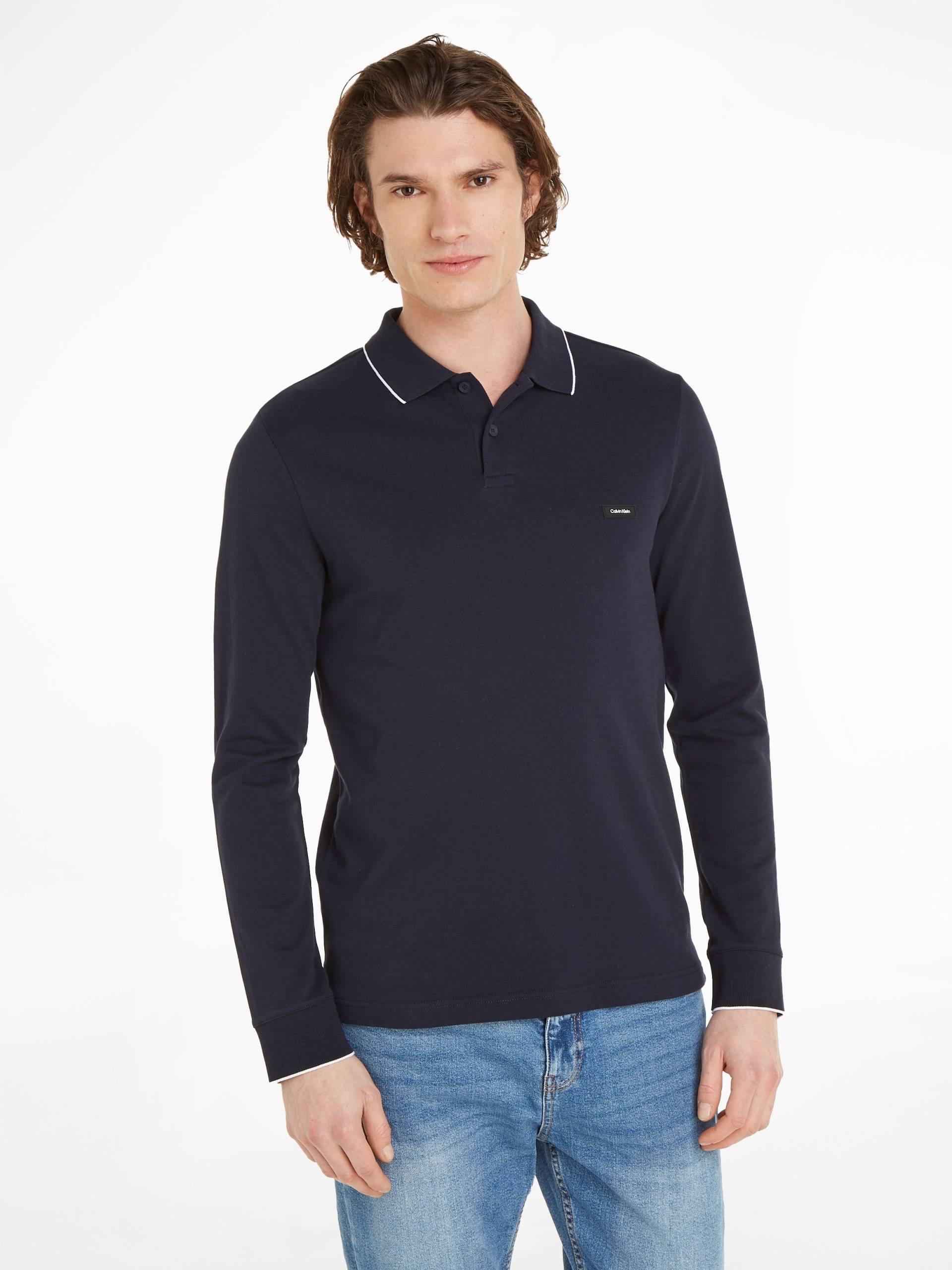 Calvin Klein Poloshirt »STRETCH PIQUE TIPPING LS POLO« von Calvin Klein