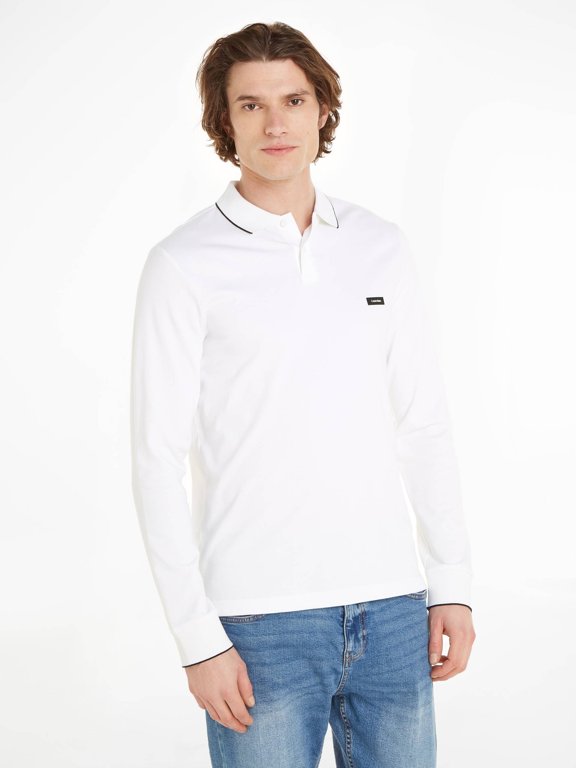 Calvin Klein Poloshirt »STRETCH PIQUE TIPPING LS POLO« von Calvin Klein