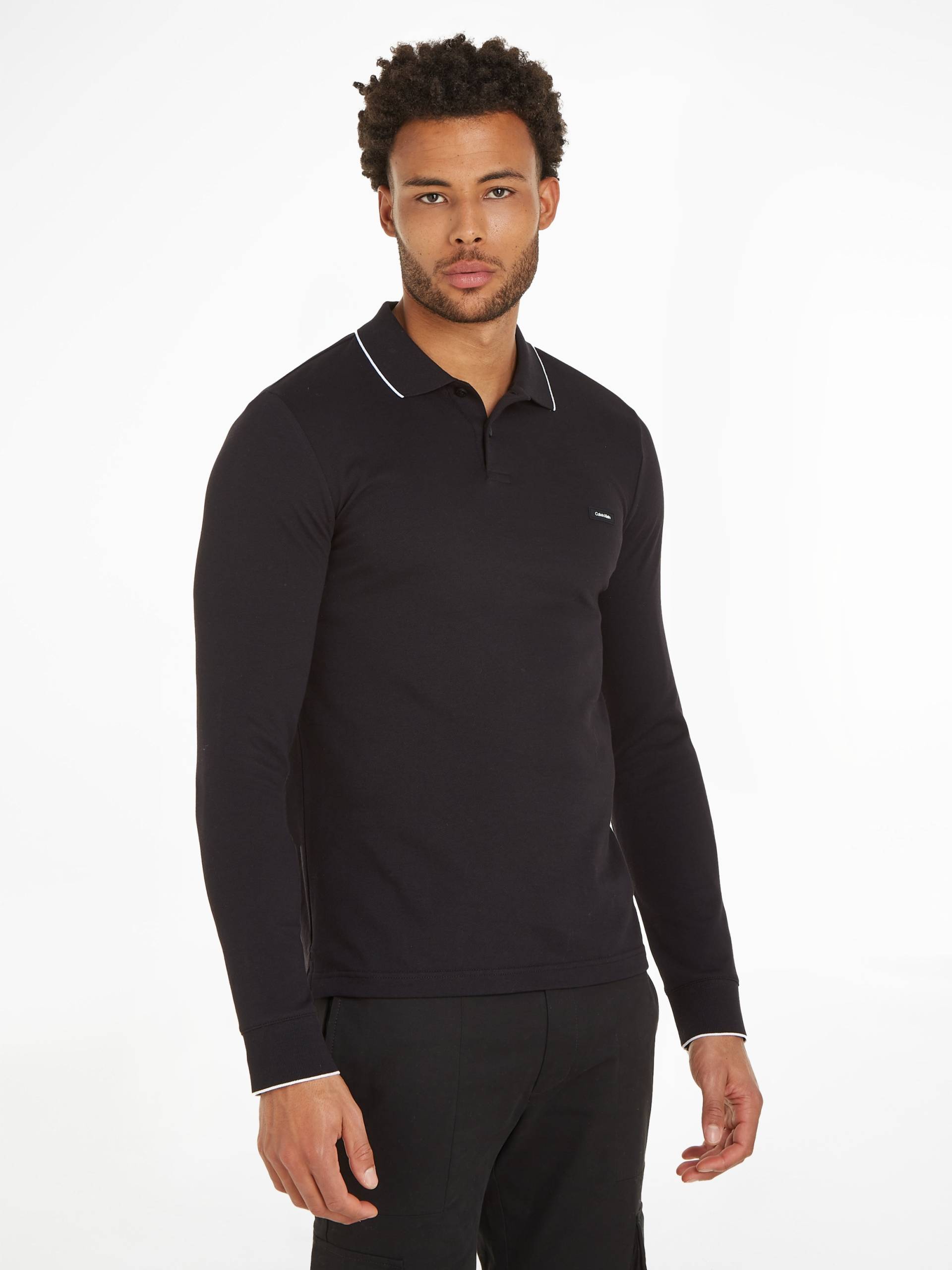 Calvin Klein Poloshirt »STRETCH PIQUE TIPPING LS POLO« von Calvin Klein