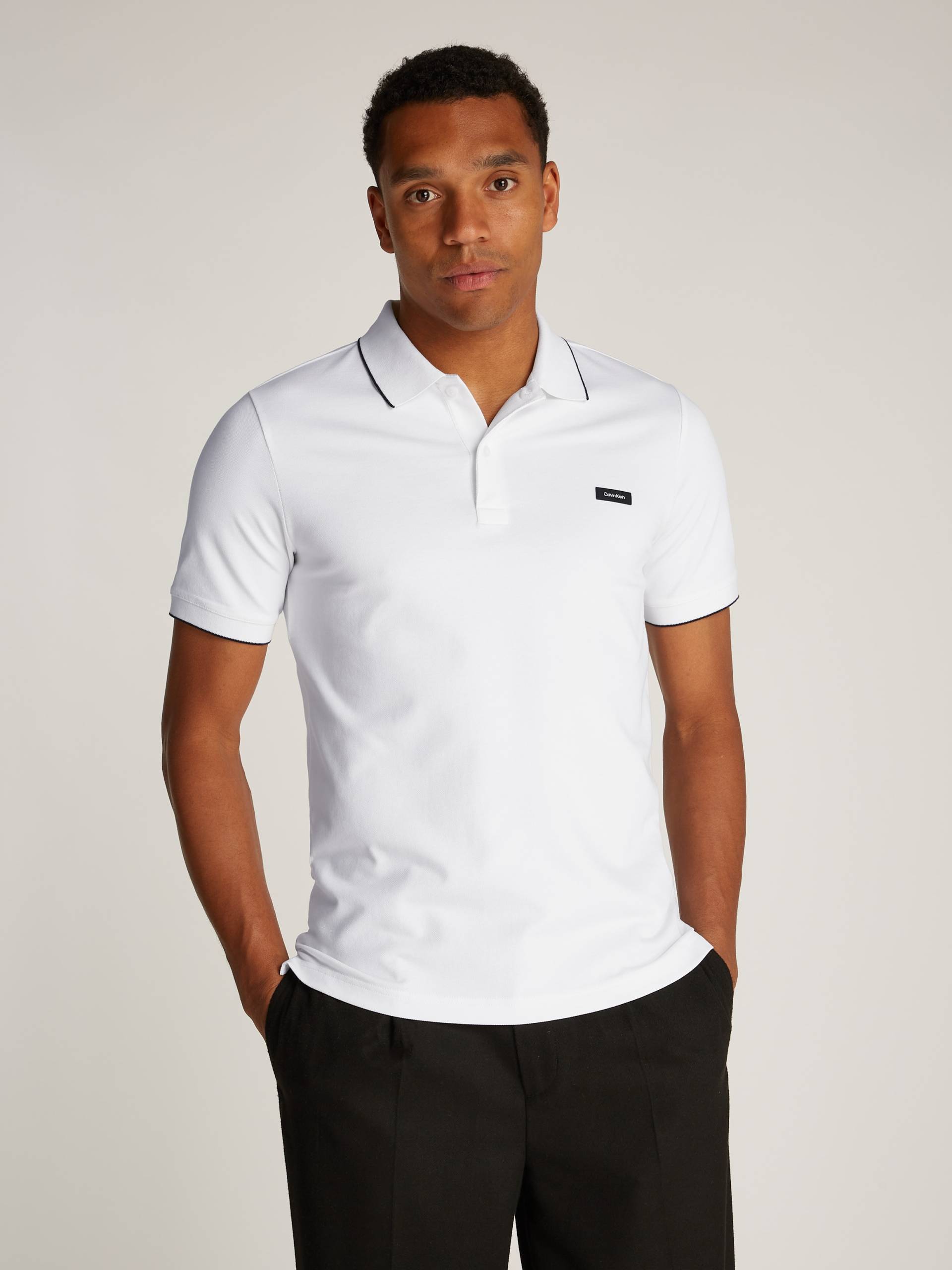 Calvin Klein Poloshirt »STRETCH PIQUE TIPPING POLO« von Calvin Klein