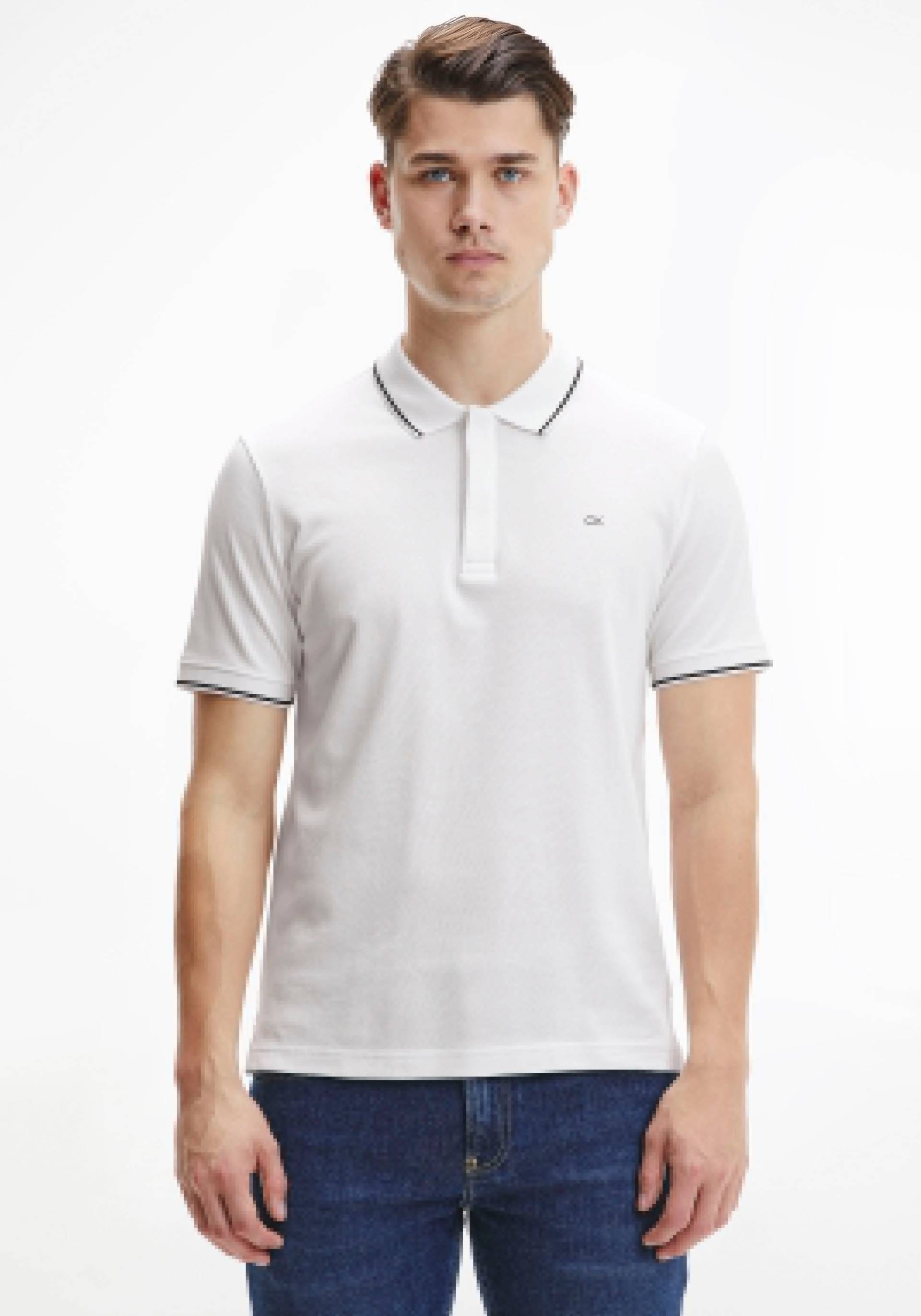 Calvin Klein Poloshirt »STRETCH PIQUE TIPPING SLIM POLO« von Calvin Klein