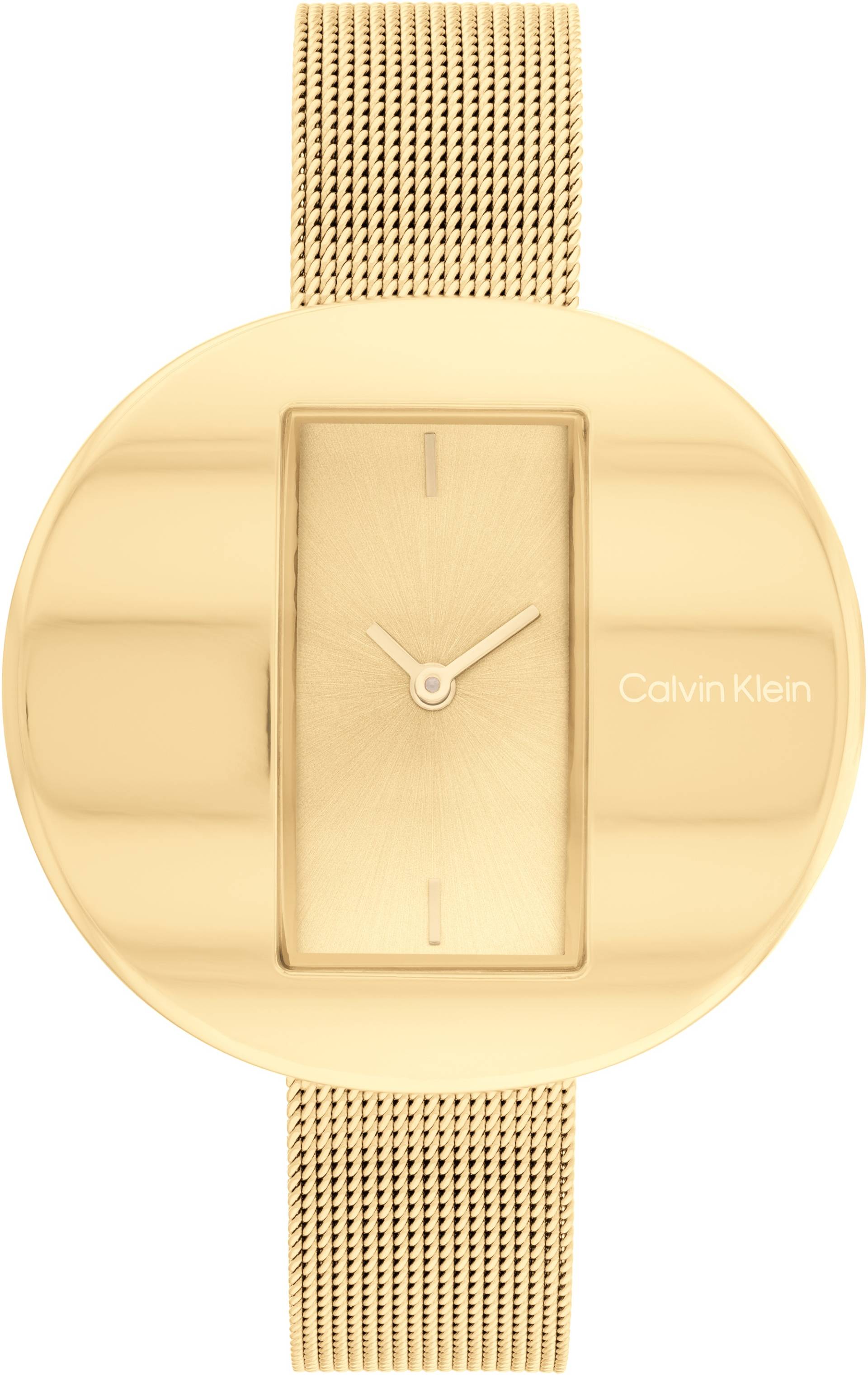 Calvin Klein Quarzuhr »Circular Mesh, 25200146«, Armbanduhr, Damenuhr, Mineralglas, IP-Beschichtung von Calvin Klein