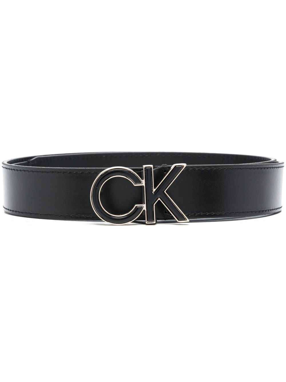 Calvin Klein Re-Lock leather belt - Black von Calvin Klein