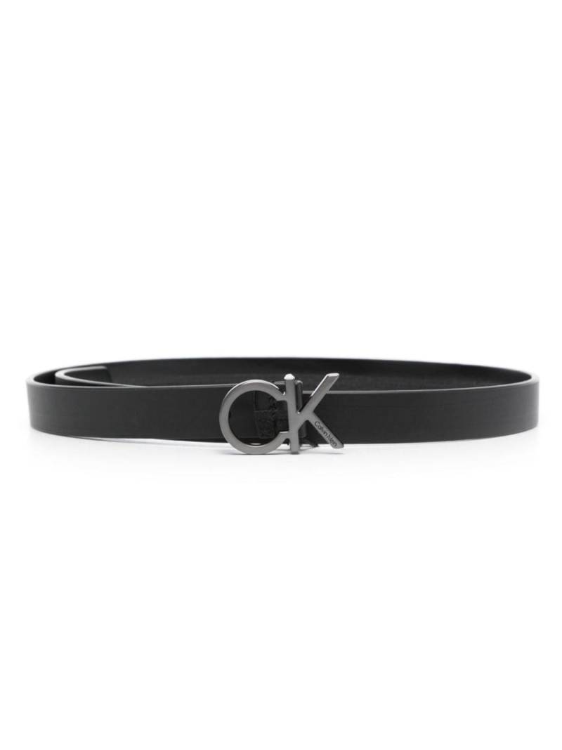 Calvin Klein Re-lo logo-buckle leather belt - Black von Calvin Klein