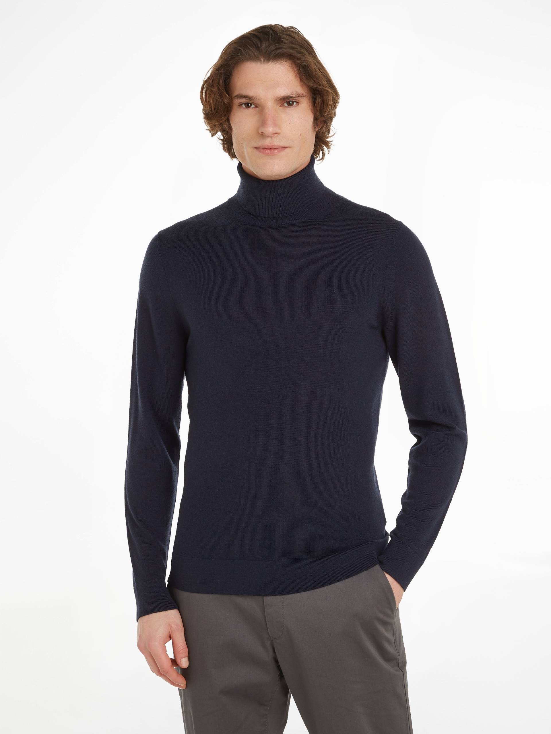 Calvin Klein Rollkragenpullover »SUPERIOR WOOL TURTLE NECK«, mit Markenlabel von Calvin Klein