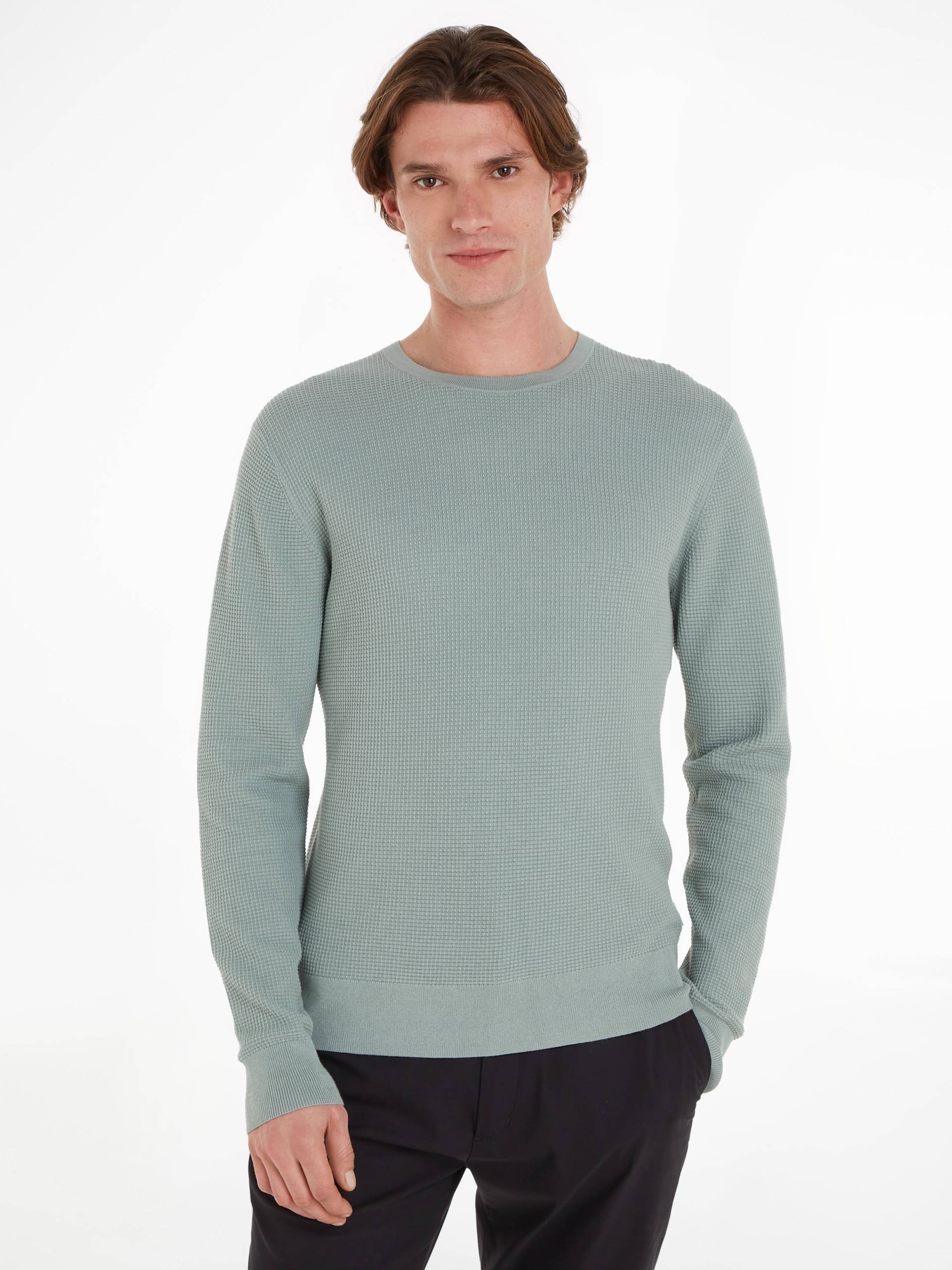 Calvin Klein Rundhalspullover »WAFFLE STRUCTURE SWEATER«, mit Markenlabel Calvin Klein Rundhalspullover »WAFFLE STRUCTURE SWEATER«, mit Markenlabel von Calvin Klein