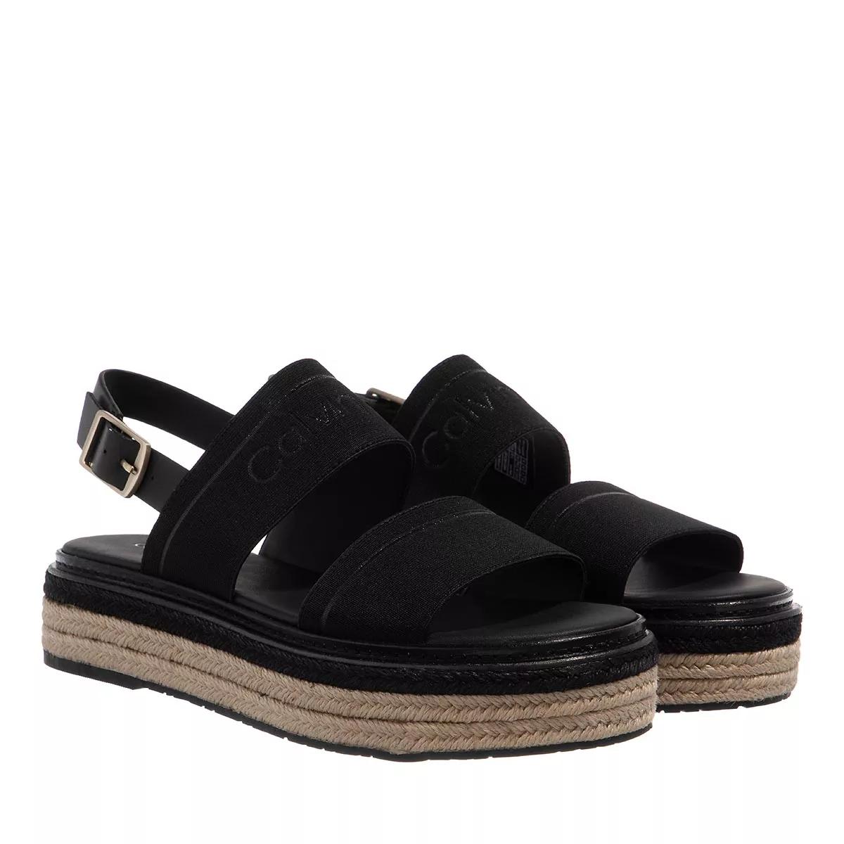 Calvin Klein Sandalen - Flatform Wedge - Gr. 37 (EU) - in Schwarz - für Damen von Calvin Klein