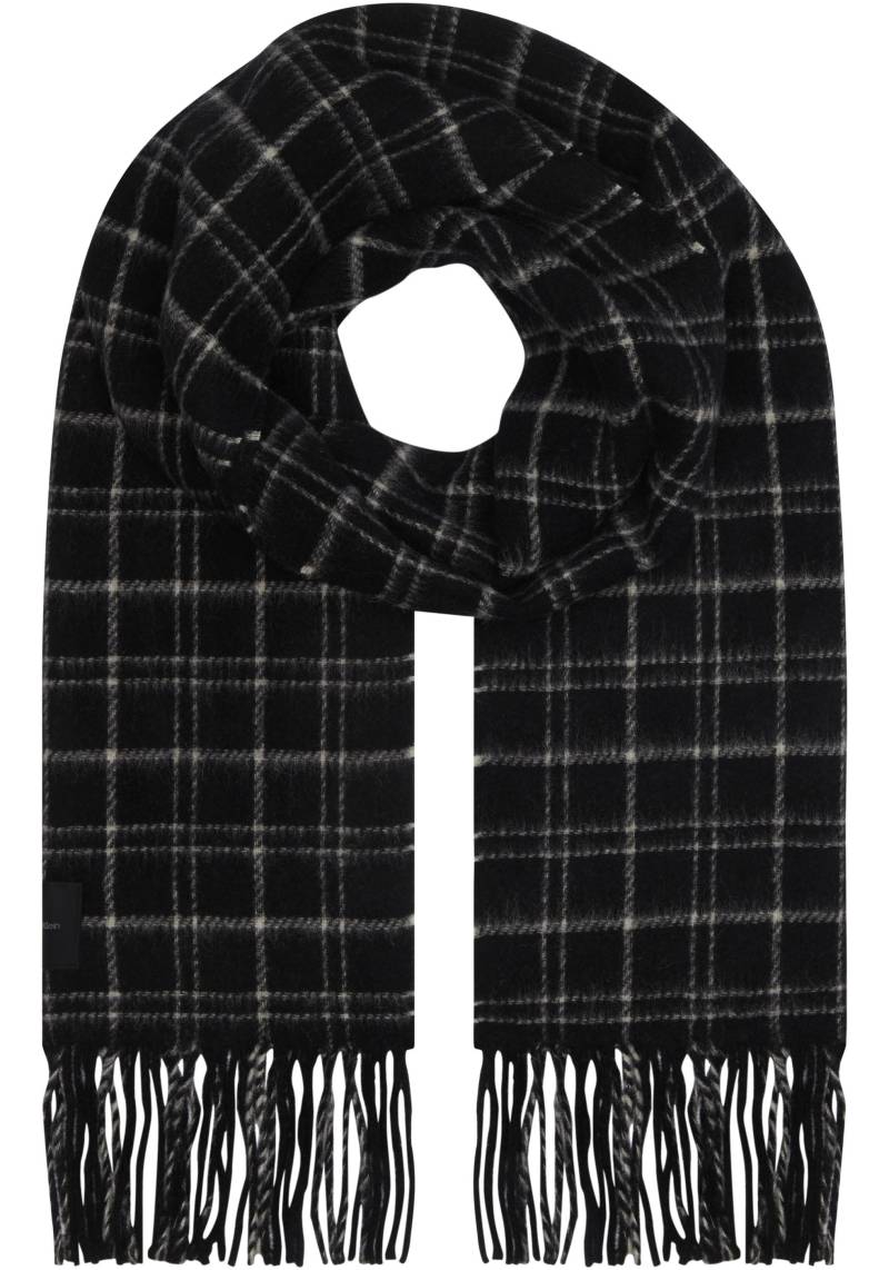 Calvin Klein Schal »MINI CHECK WOOL SCARF«, mit Logopatch von Calvin Klein