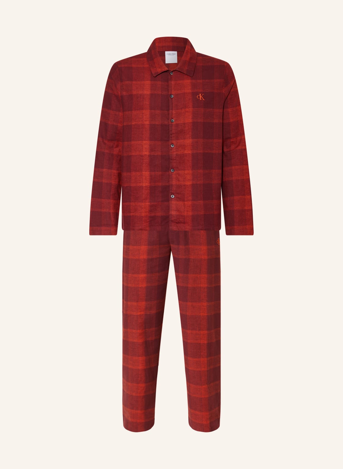 Calvin Klein Schlafanzug Aus Flanell rot von Calvin Klein
