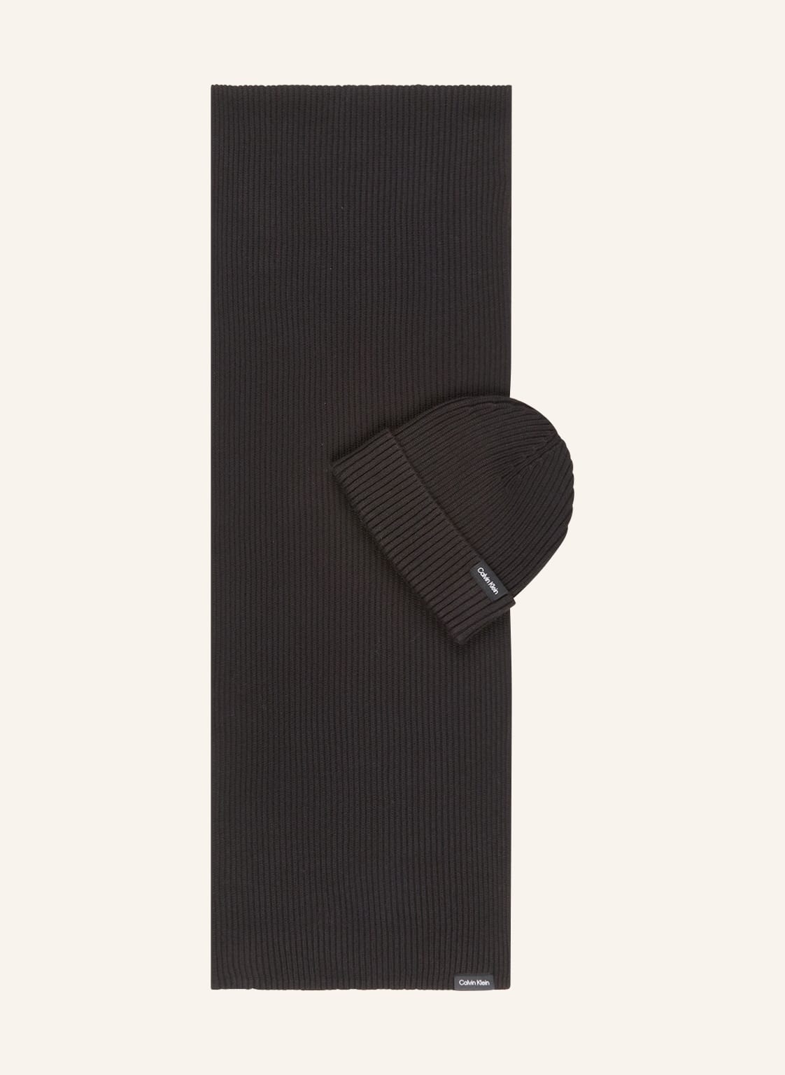 Calvin Klein Set: Schal Und Mütze schwarz von Calvin Klein