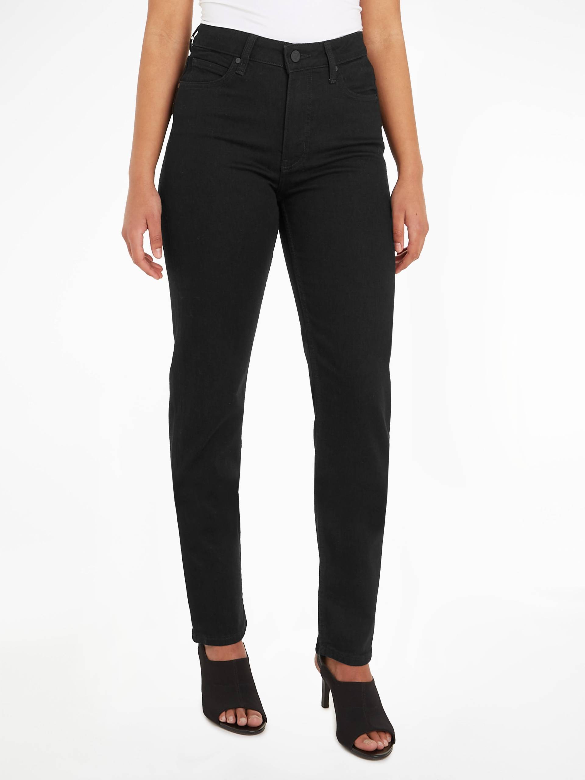 Calvin Klein Slim-fit-Jeans »MR SLIM - SOFT BLACK«, mit Leder-Brandlabel am hinteren Bundabschluss von Calvin Klein