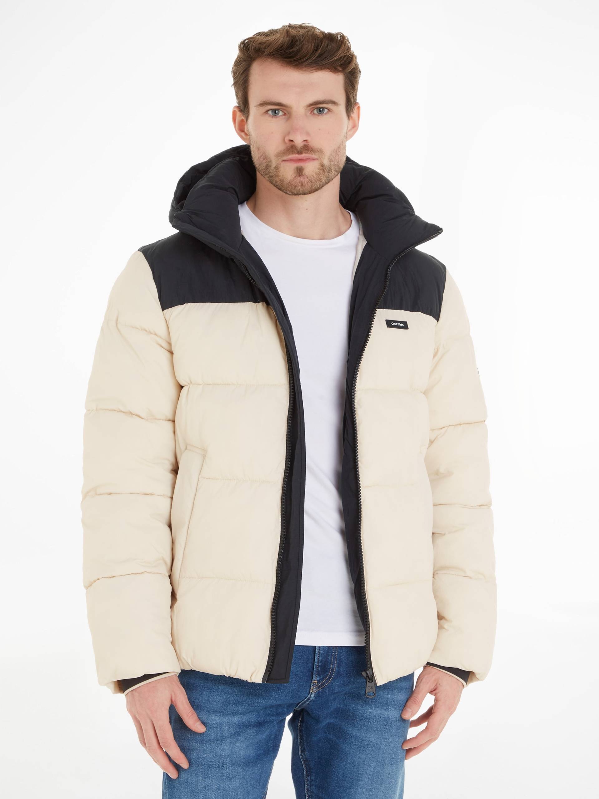 Calvin Klein Steppjacke »CRINKLE NYLON COLOR BLOCK PUFFER«, mit Kapuze von Calvin Klein