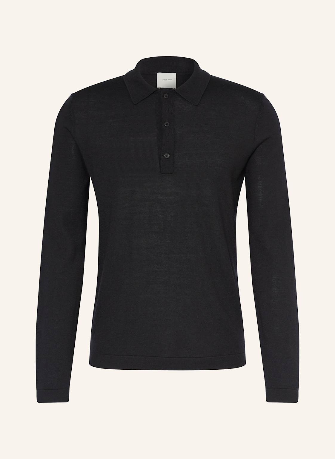 Calvin Klein Strick-Poloshirt schwarz von Calvin Klein
