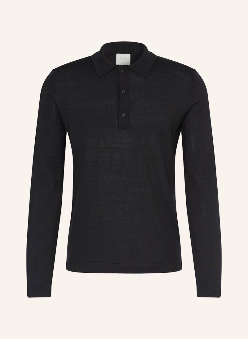 Calvin Klein Strick-Poloshirt schwarz von Calvin Klein