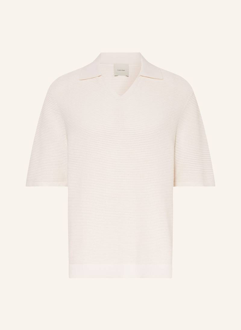 Calvin Klein Strick-Poloshirt weiss von Calvin Klein