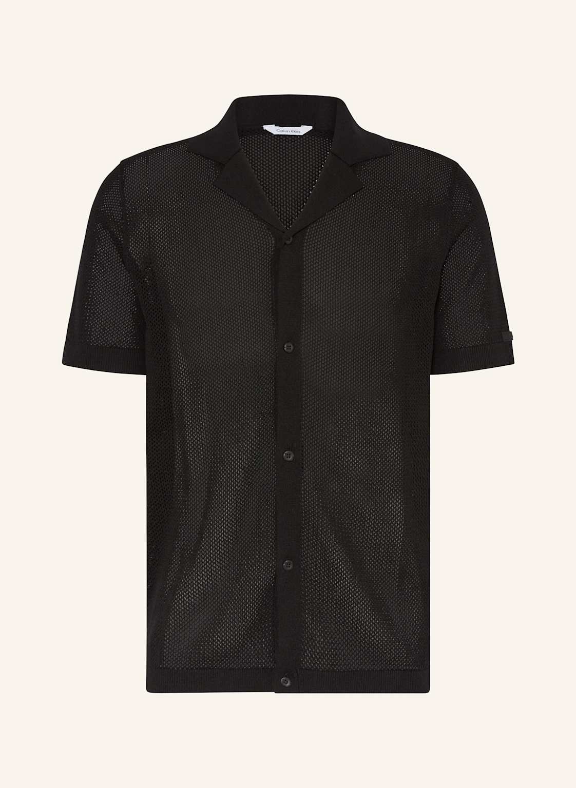 Calvin Klein Strickhemd Regular Fit schwarz Calvin Klein Strickhemd Regular Fit schwarz von Calvin Klein