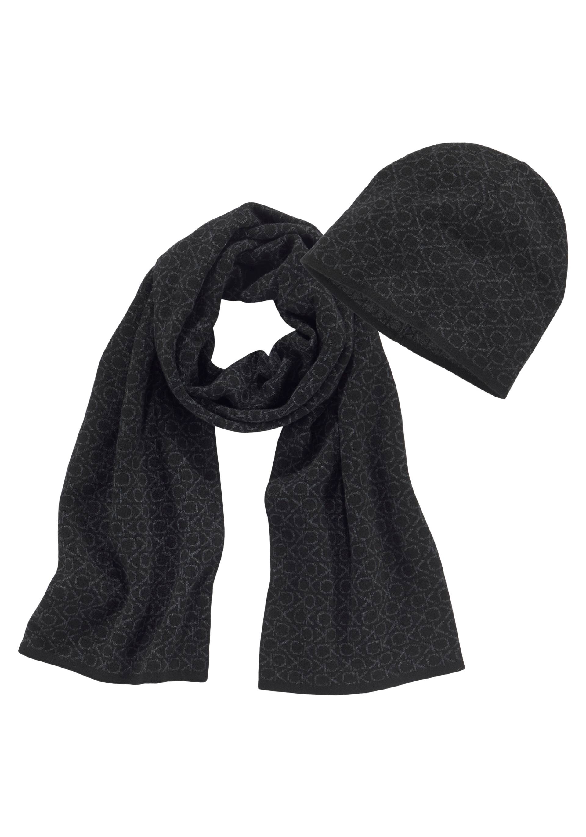 Calvin Klein Strickmütze »GS MONOGRAM SCARF+BEANIE«, (2 St.) von Calvin Klein