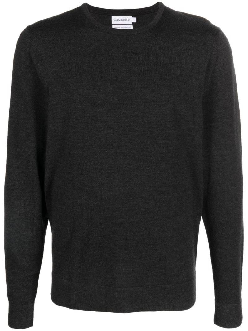 Calvin Klein Superior wool crewneck jumper - Black von Calvin Klein