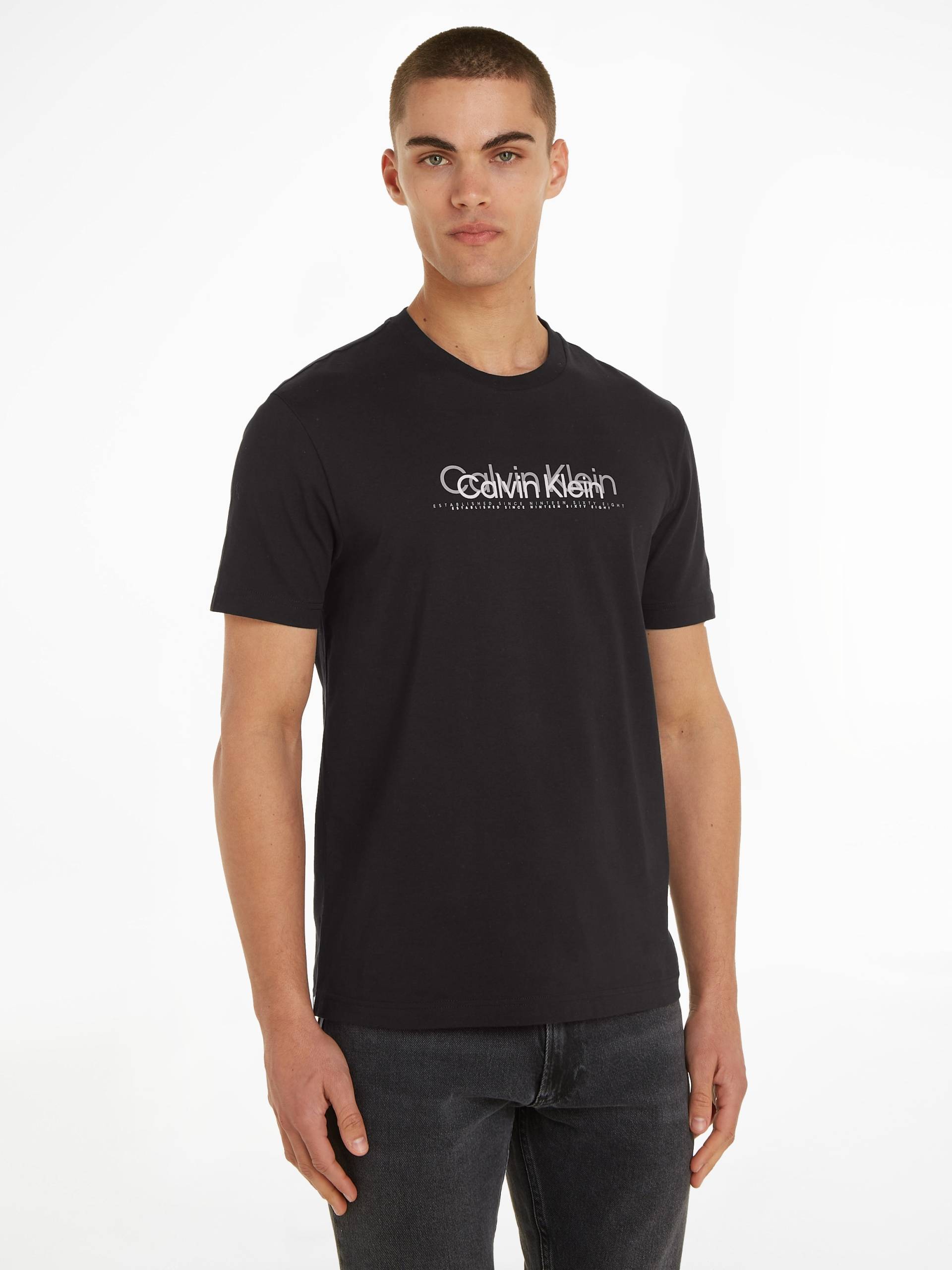 Calvin Klein T-Shirt »DOUBLE FLOCK LOGO T-SHIRT« von Calvin Klein