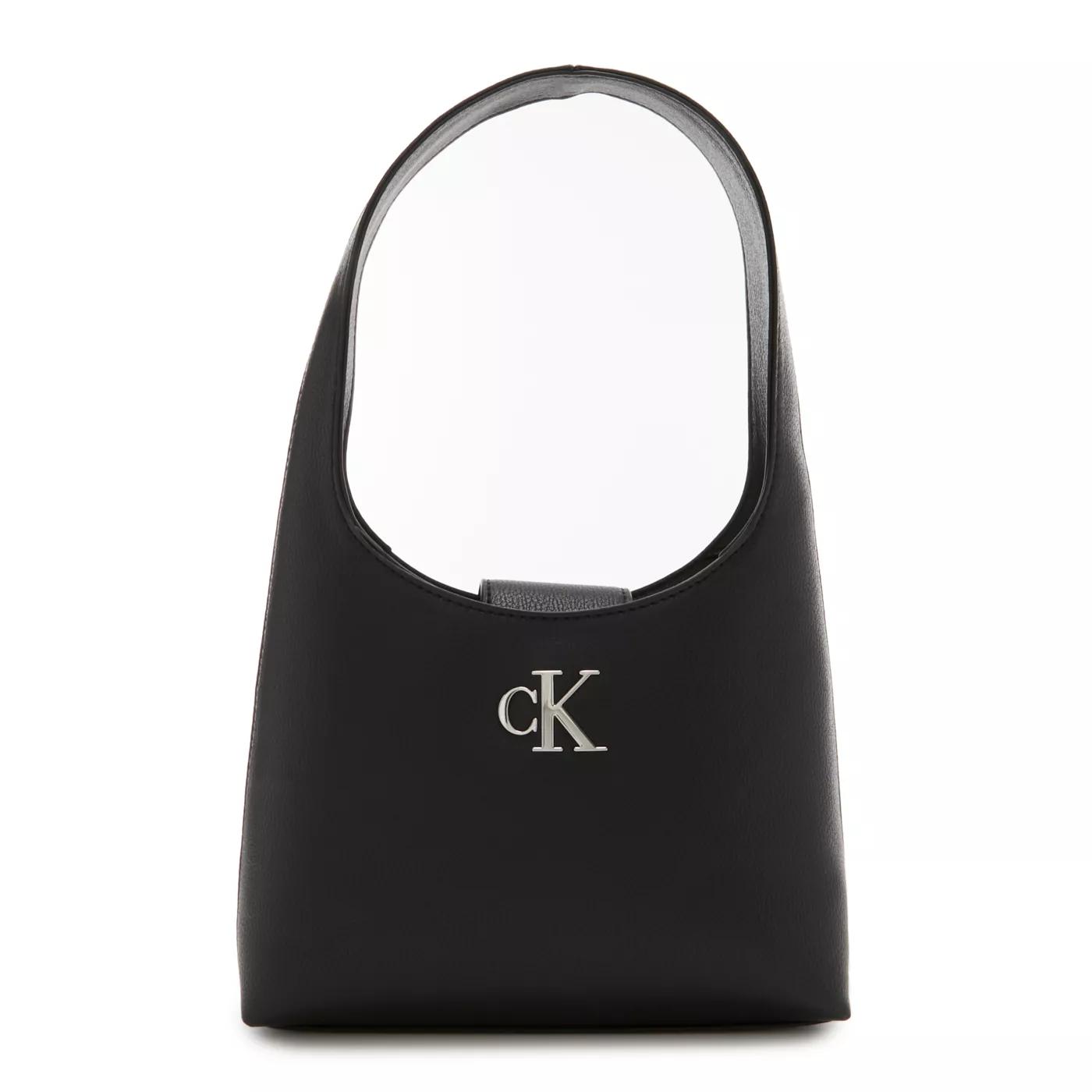 Calvin Klein Umhängetasche - Calvin Klein Minimal Monogram Schwarze Handtasche - Gr. unisize - in Schwarz - für Damen von Calvin Klein