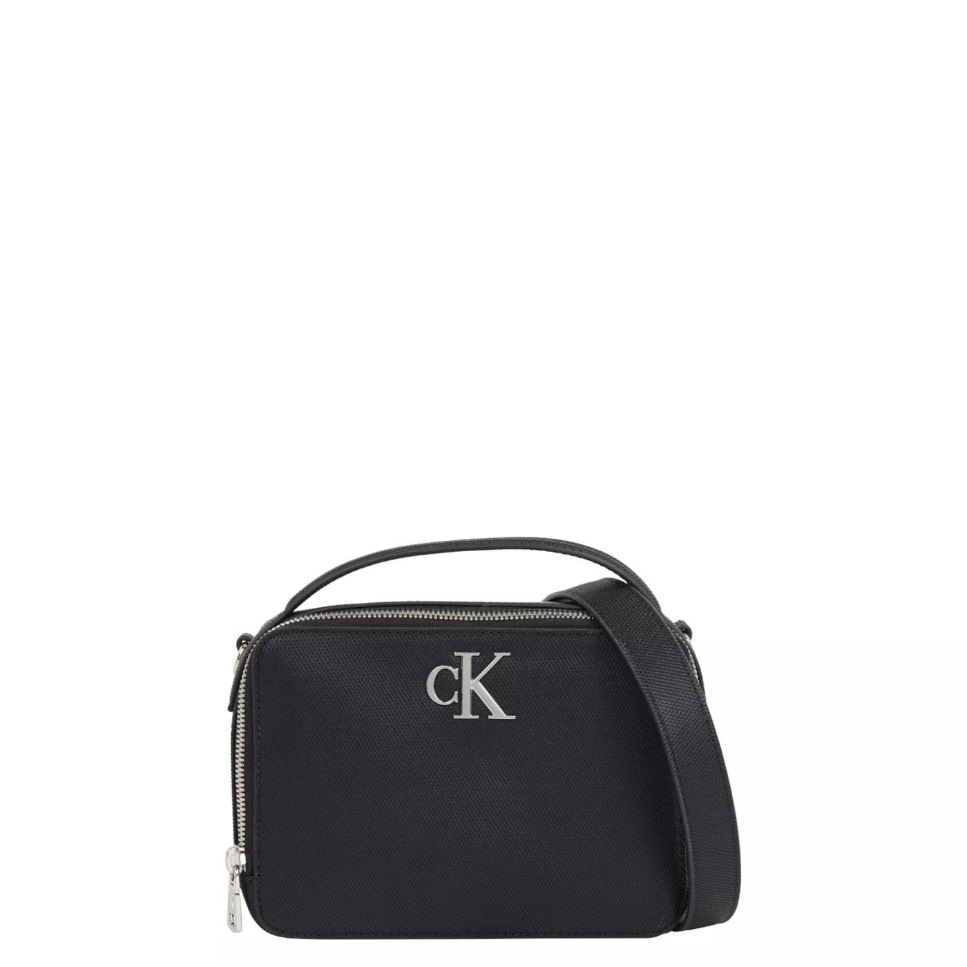 Calvin Klein Umhängetasche - Calvin Klein Minimal Monogram Schwarze Handtasche - Gr. unisize - in Schwarz - für Damen von Calvin Klein