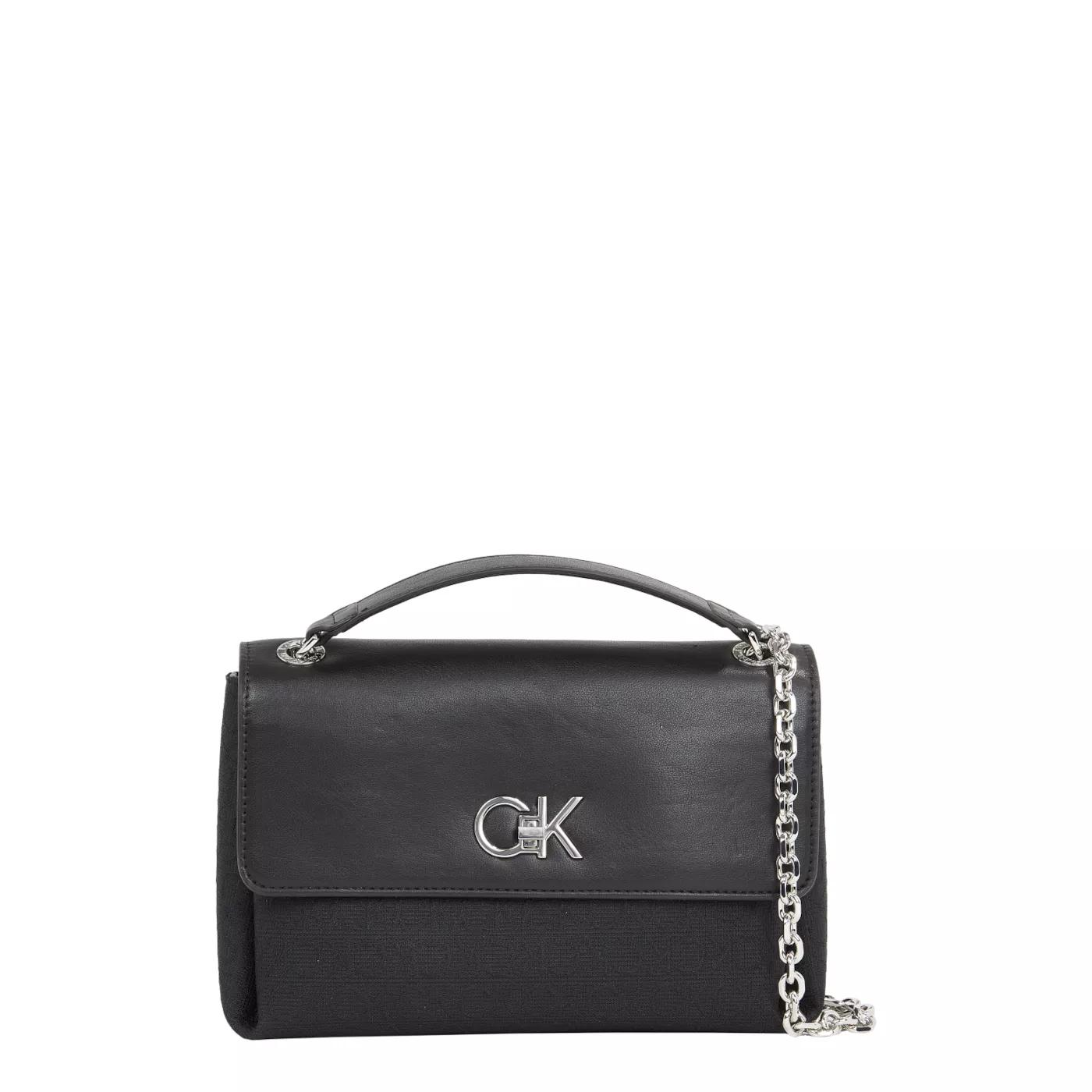 Calvin Klein Umhängetasche - Calvin Klein Re-Lock Schwarze Umhängetasche K60K61 - Gr. unisize - in Schwarz - für Damen von Calvin Klein