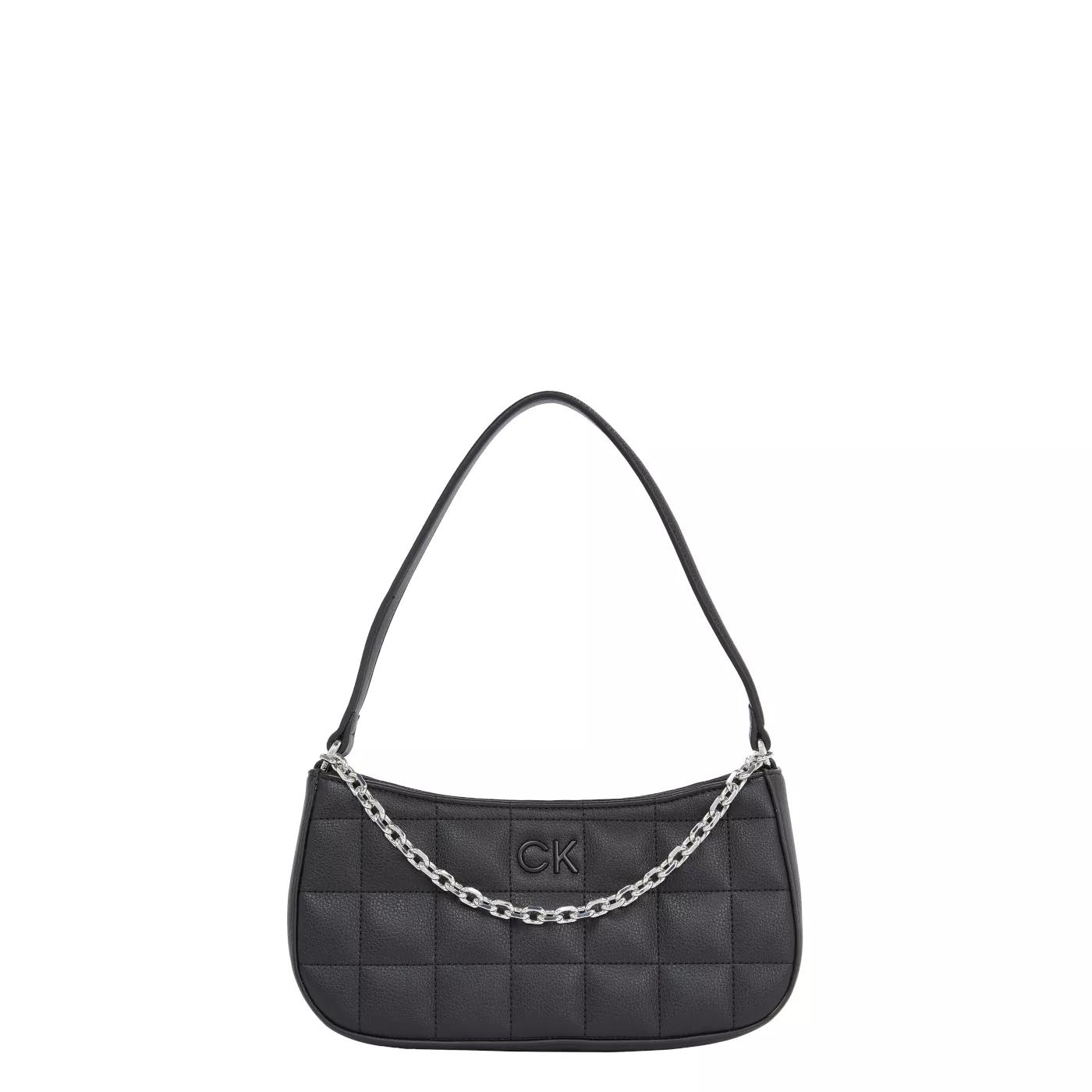 Calvin Klein Umhängetasche - Calvin Klein Square Quilt Schwarze Handtasche K60K - Gr. unisize - in Schwarz - für Damen von Calvin Klein