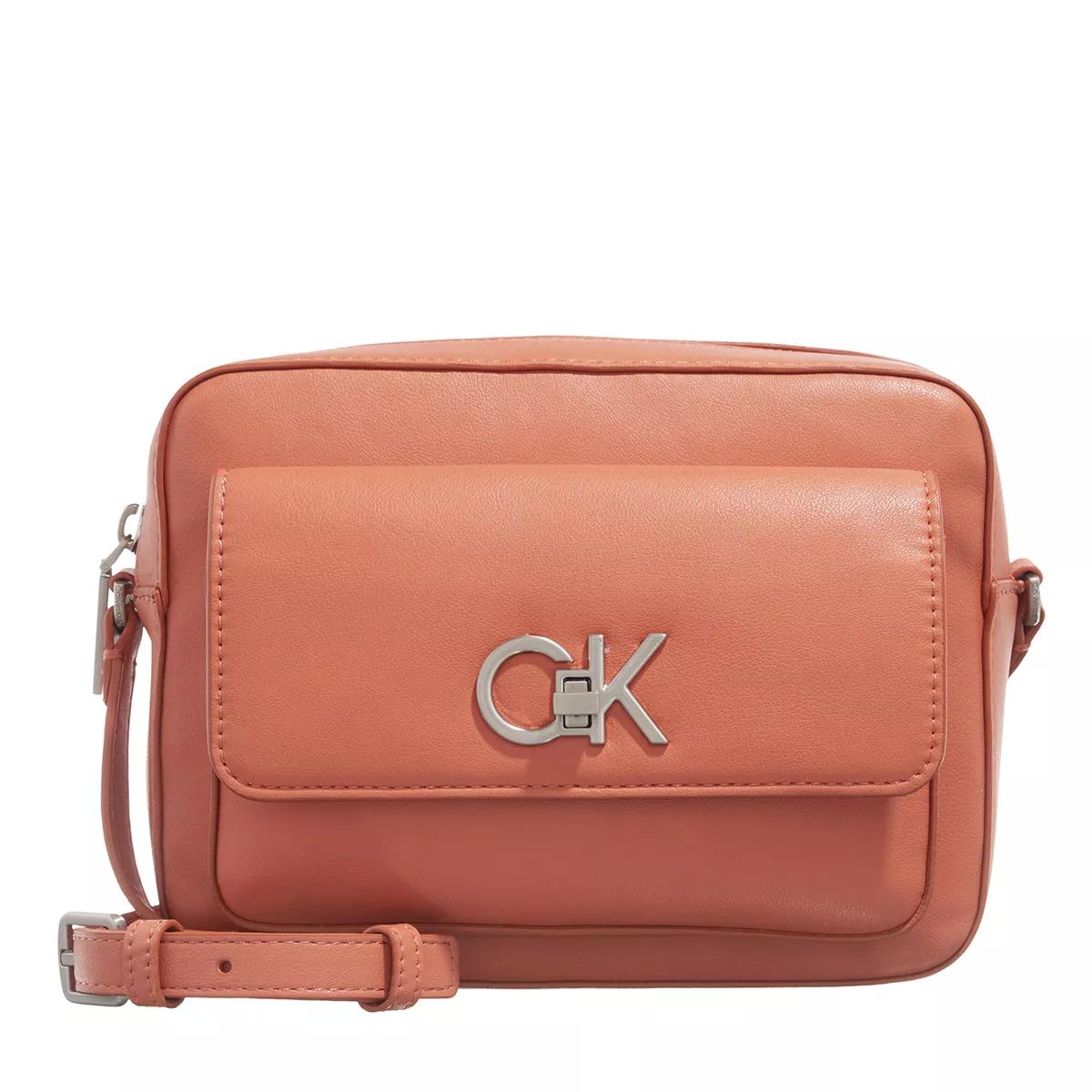Calvin Klein Umhängetasche - Re-Lock Camera Bag W/Flap - Gr. unisize - in Orange - für Damen von Calvin Klein